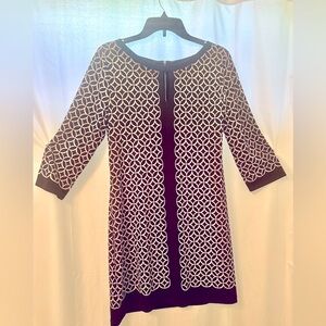 NWT White House Black Market geometric print black & white dress - back zipper